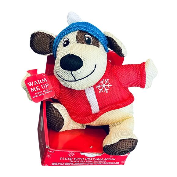 New Warm Me Up Plush Doggie. Heatable Reusable Pouch. By Holiday Time - Picture 1 of 4